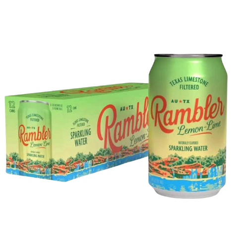 Rambler Sparkling Water Lemon Lime • 12 Pack 12oz Can