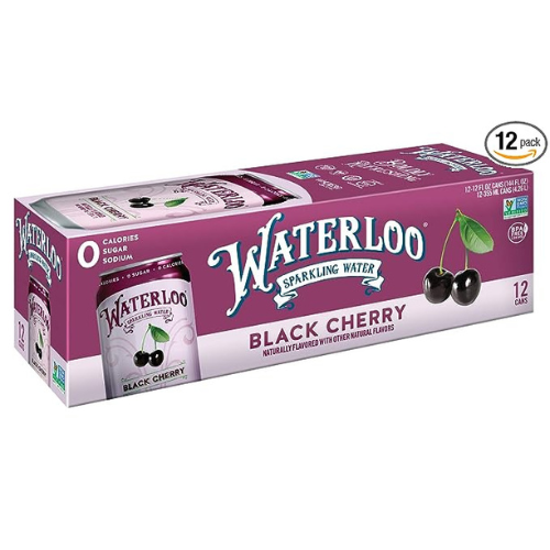 Waterloo Sparkling Water Black Cherry 12 Pack 12oz Can