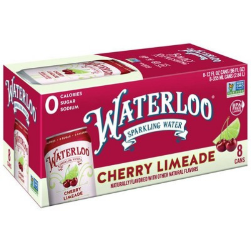 Waterloo Sparkling Water Cherry Limeade 8 Pack 12oz Can