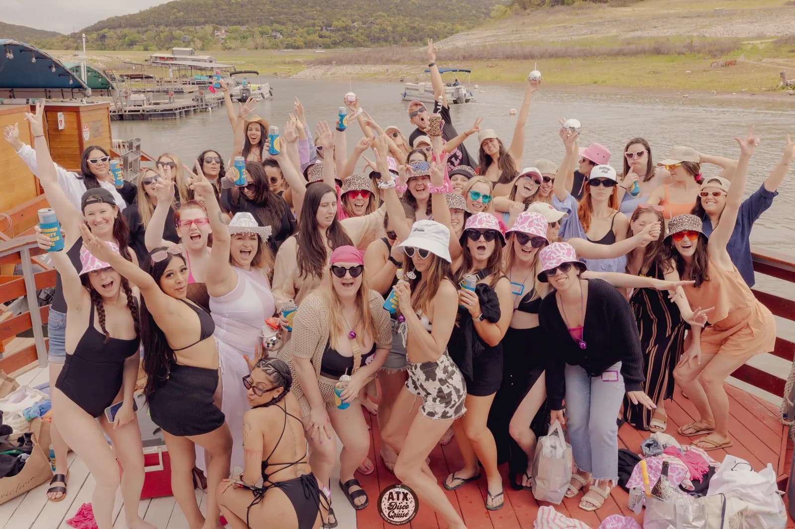 A packed Premier party cruise on Lake Travis