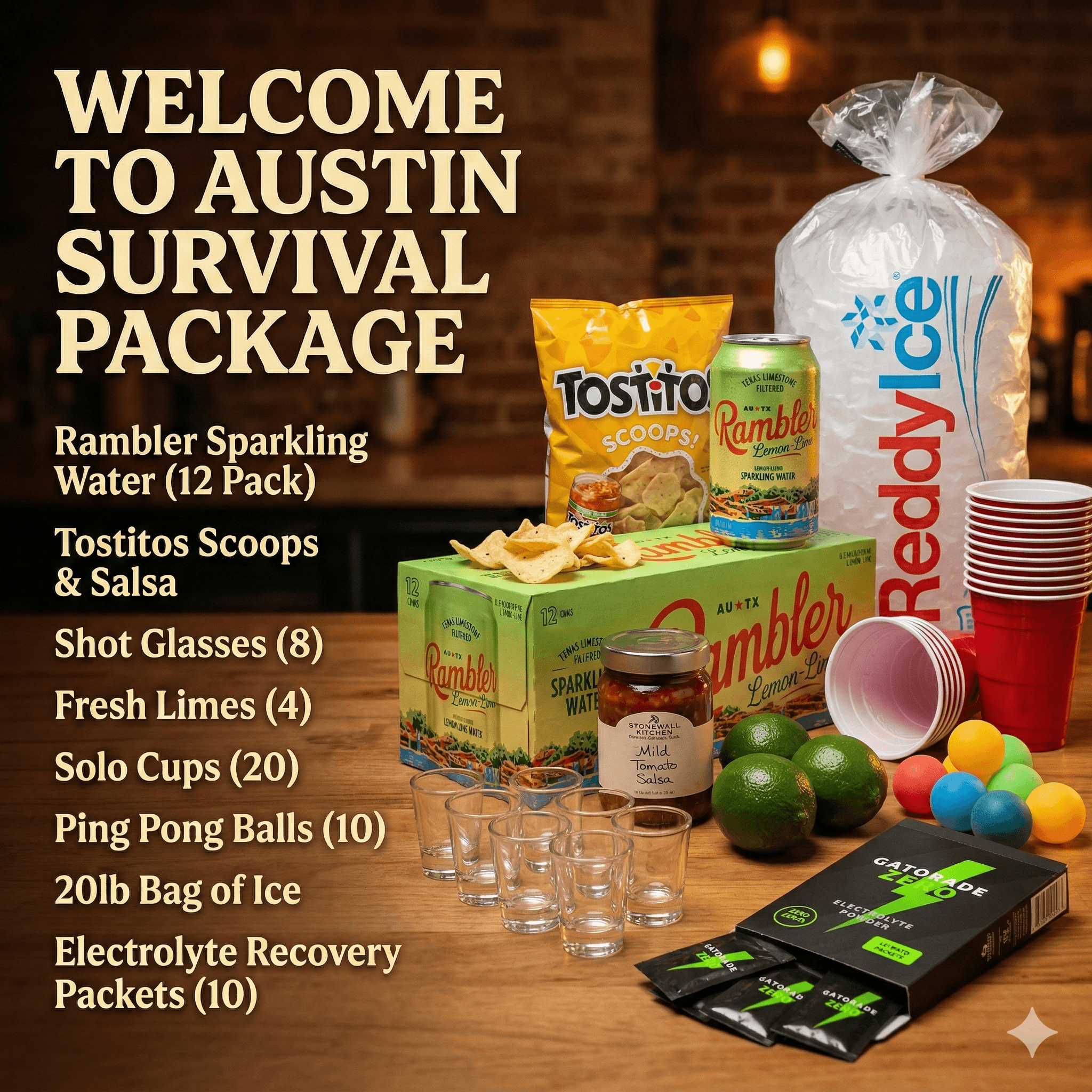 Welcome to Austin Survival Package - included free with $300+ house delivery orders
