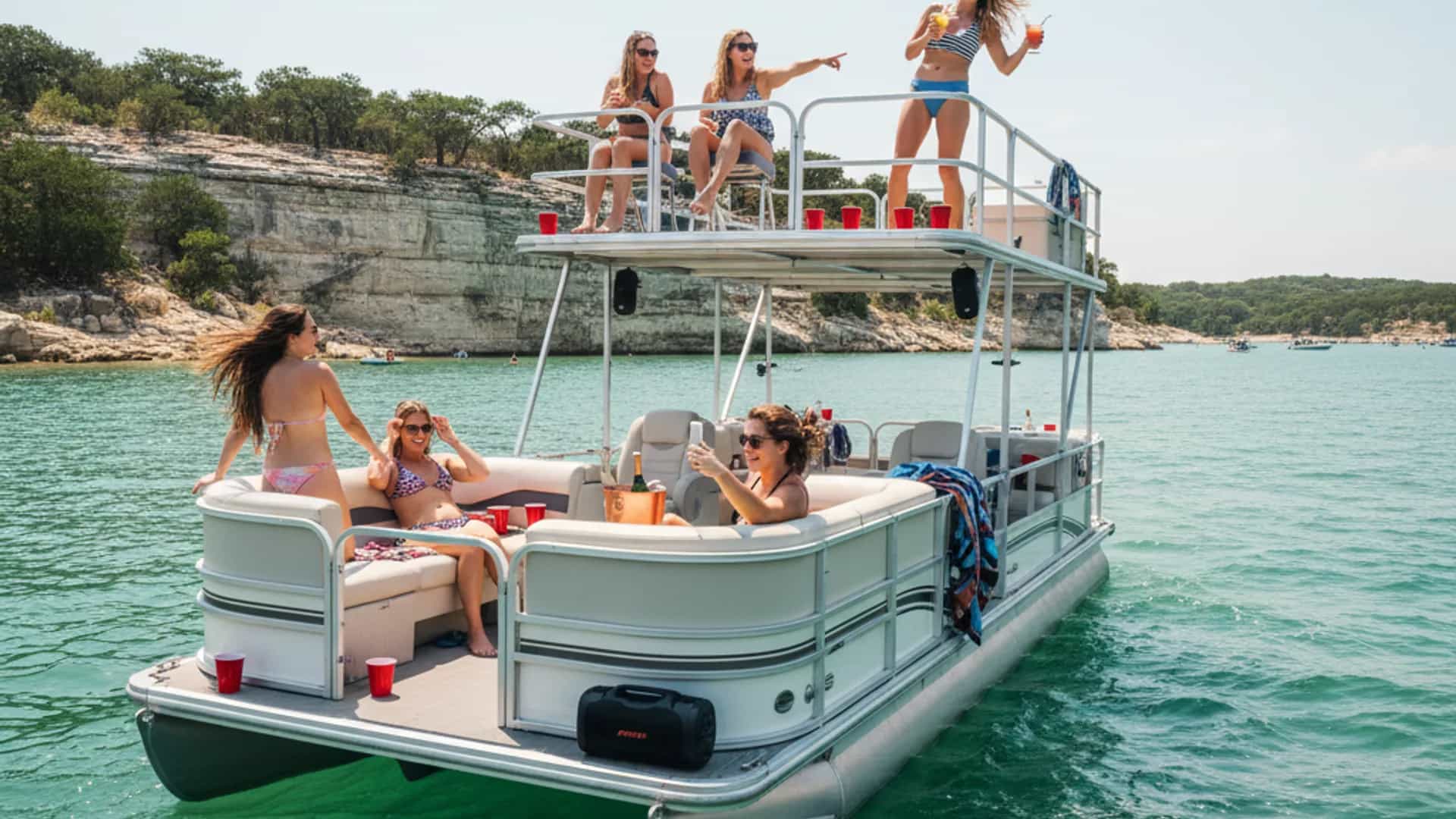 Boat party on Lake Travis