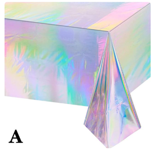 Holographic Glitter Plastic Tablecover •  54