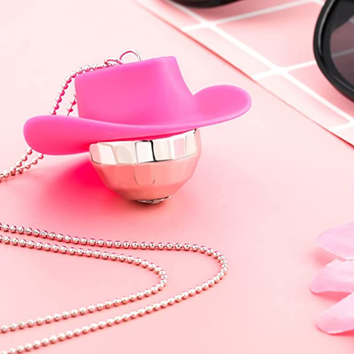 Pink Hat Disco Ball Necklace