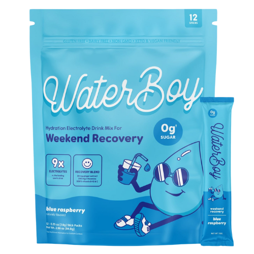 WaterBoy Hydration + Weekend Recovery Blue Raspberry • 12 Pack