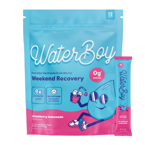 WaterBoy Hydration + Weekend Recovery Strawberry Lemonade • 12 Pack