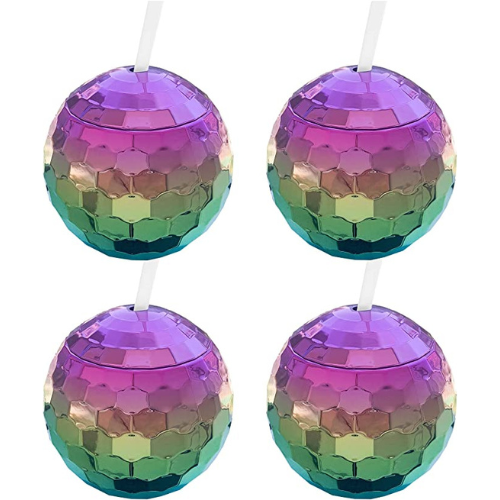 Rainbow Disco Ball Cups
